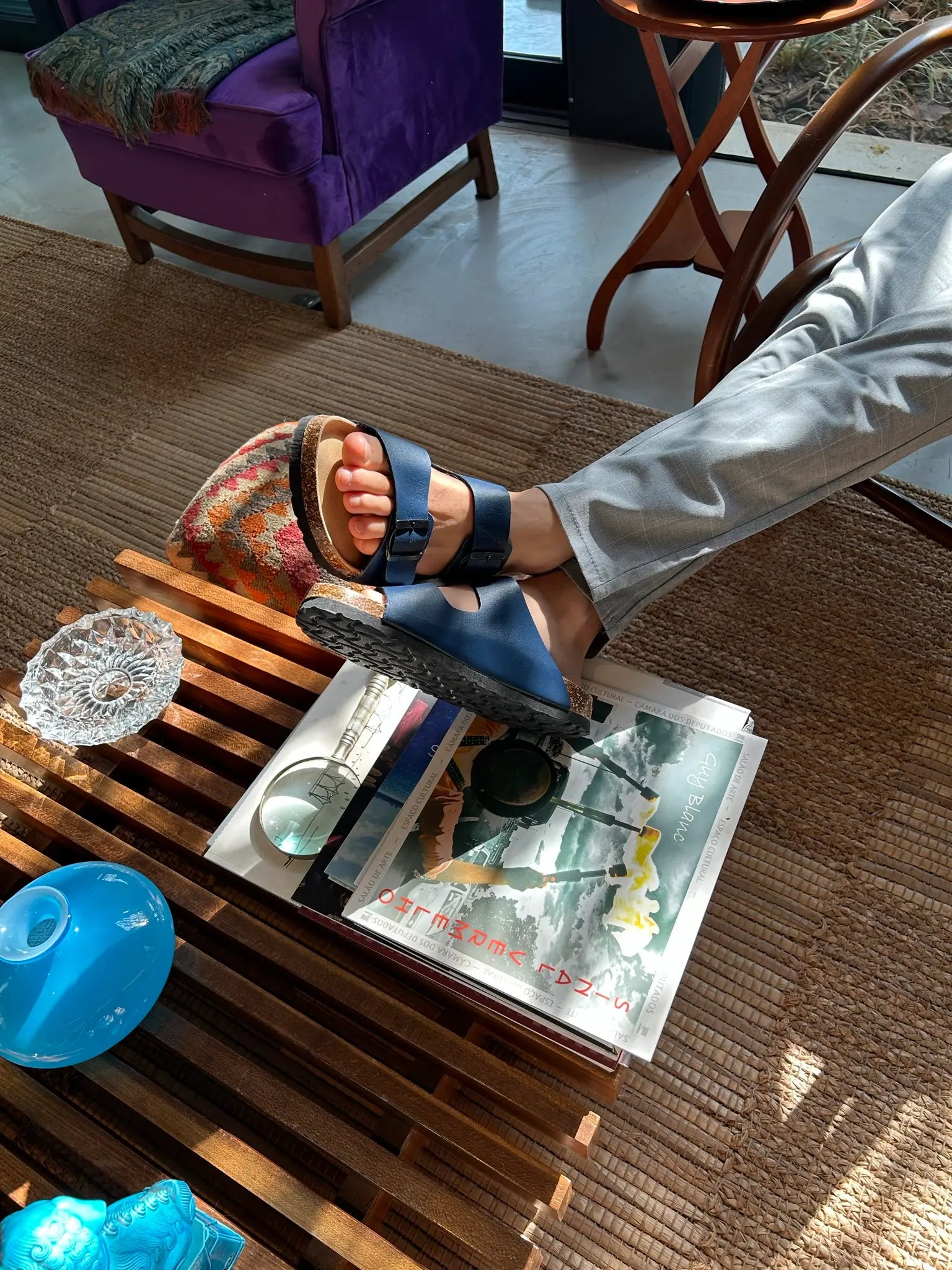 Sandália Maibulun Couro - Azul